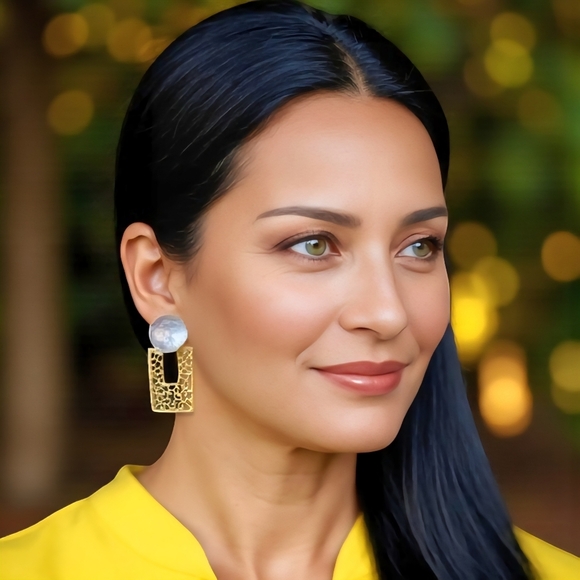 🆕️18K Gold Plated Exclusive Artisan Turkish Statement Earrings ✨ Bold & Elegant - Picture 9 of 16